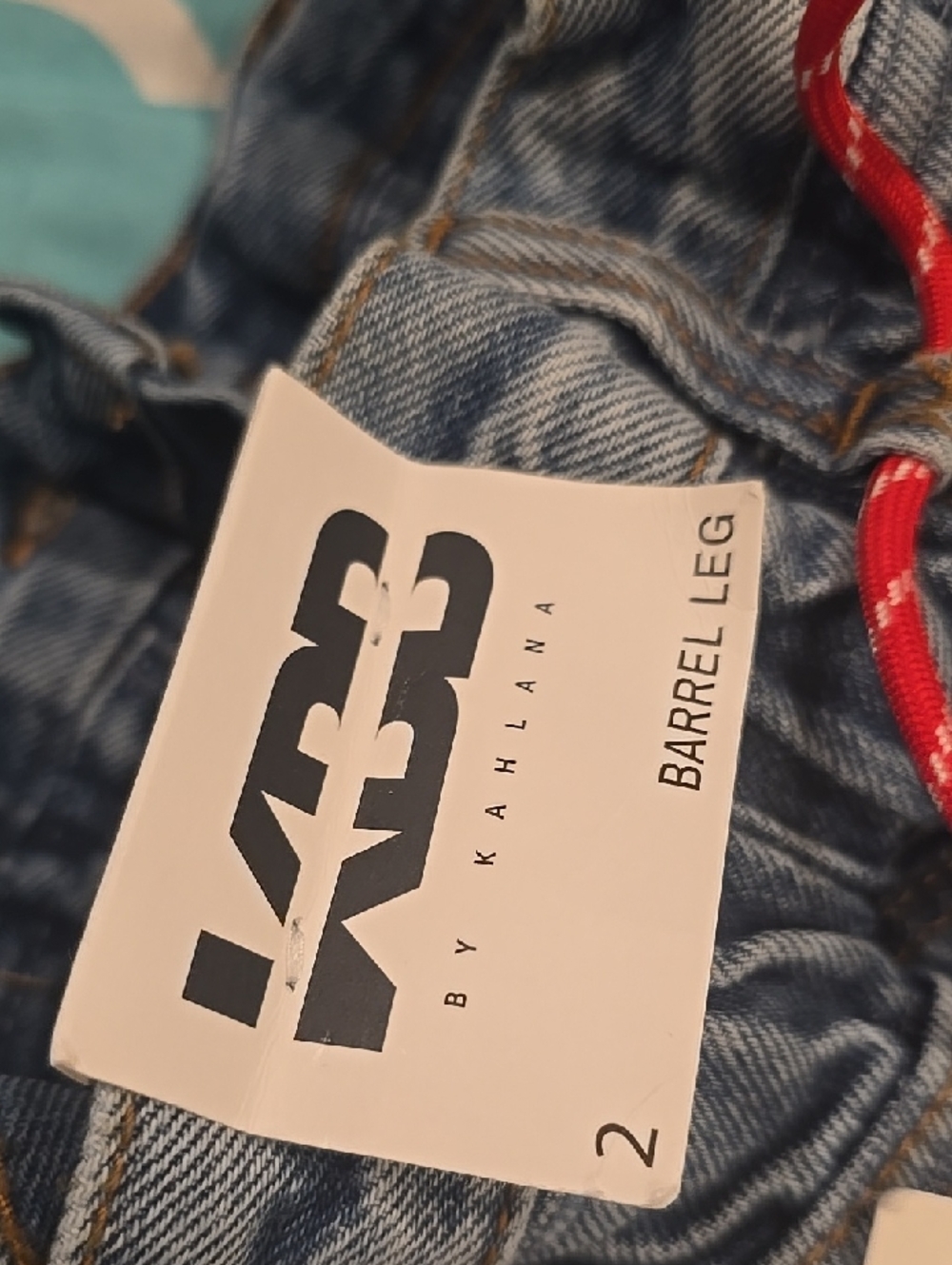 New Light Blue High-Waist Wide Leg Jeans with Drawstring KAHLANA - Picture 5 of 5